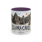 Ellora Caves Mug, India Travel Souvenir, Bucket List Gift, Accent Ceramic Coffee Mug 11oz 15oz