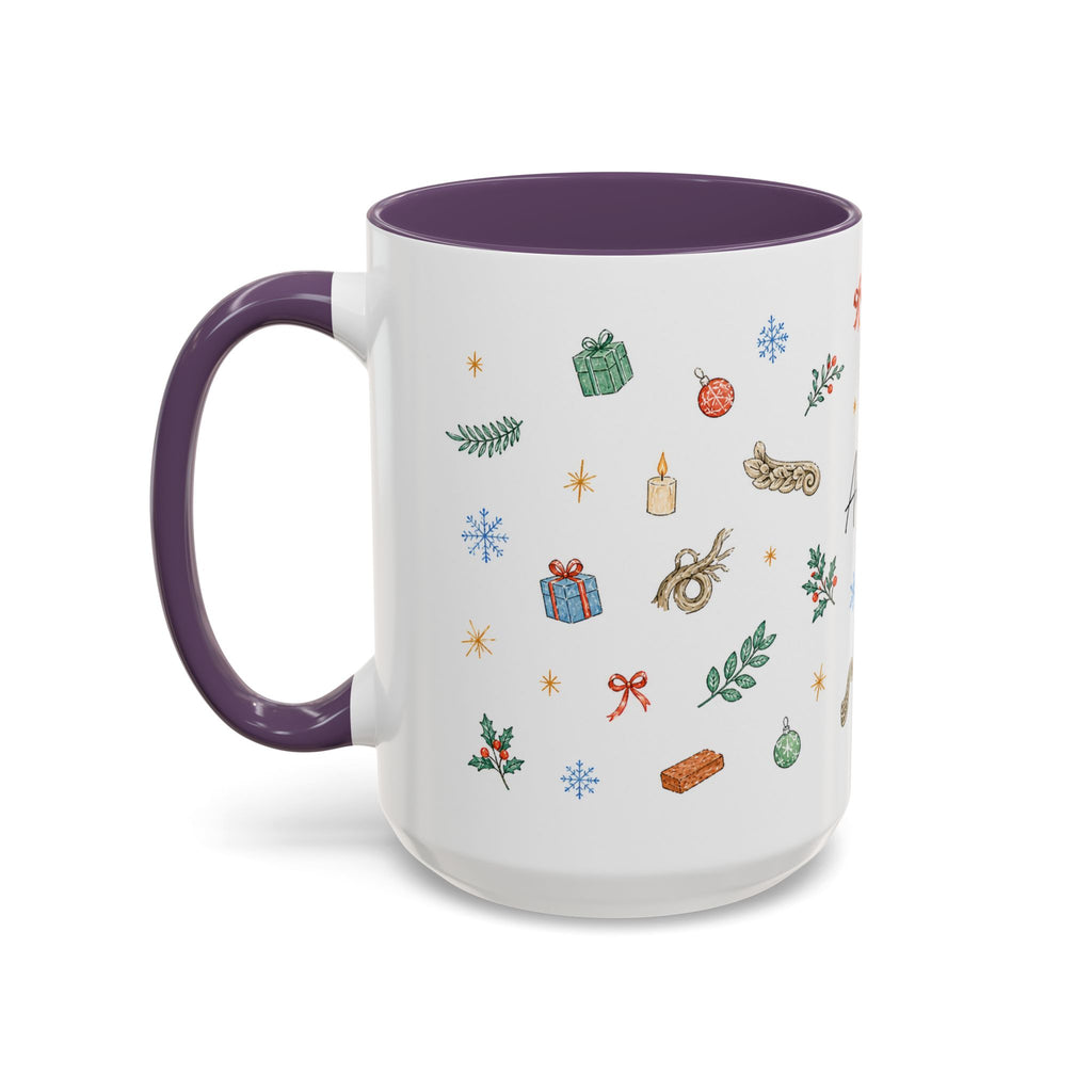 Angkor Christmas Mug | Watercolor Travel Souvenir | Holiday Gift | Accent Ceramic Coffee Cup 11oz 15oz
