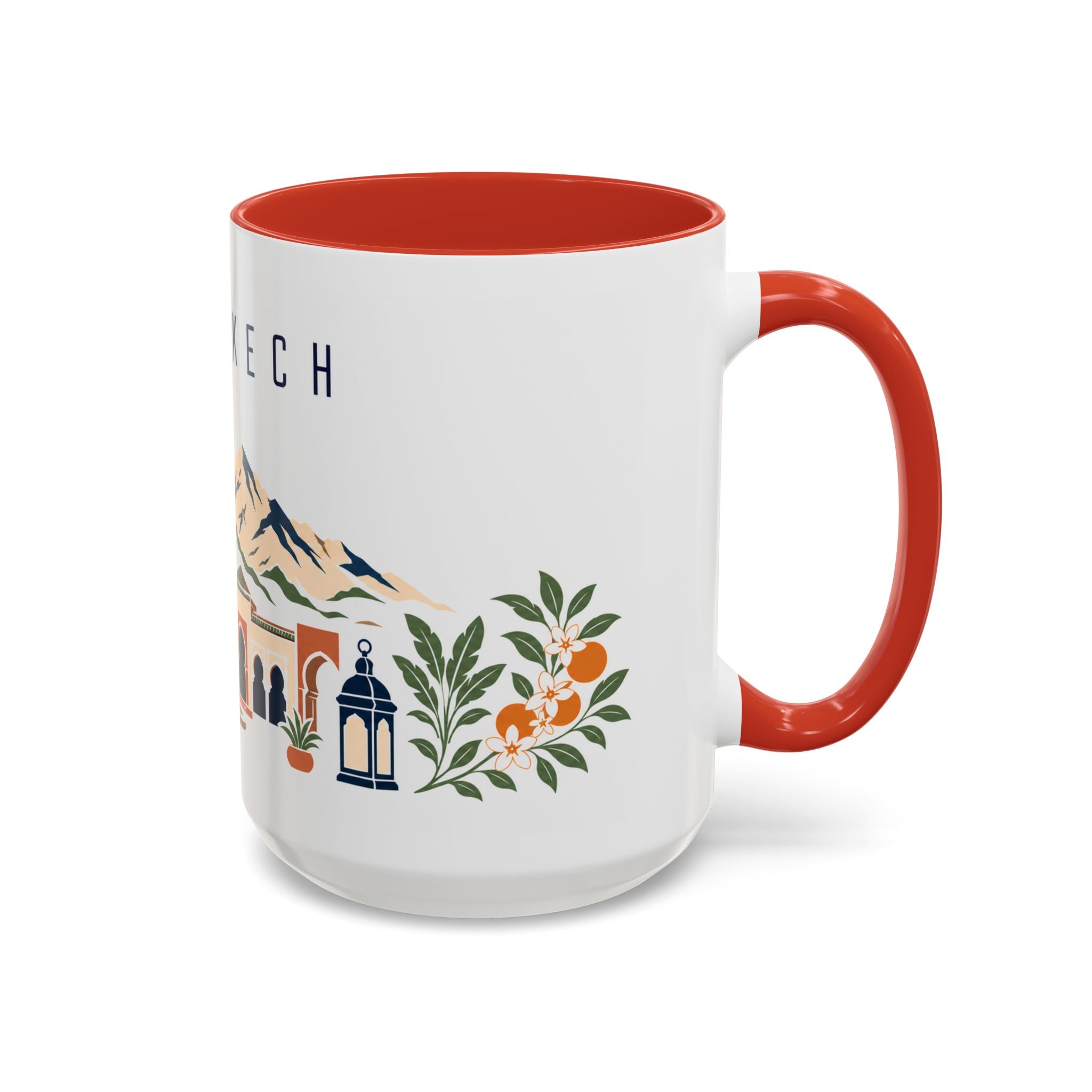 Marrakech Coffee Mug | Morocco Travel Souvenir | Porcelain Decal City Gift | 11oz 15oz Accent Mug
