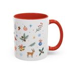 Woodland Christmas Mug | Deer Bird Watercolor Holiday Gift | Accent Cup 11oz 15oz