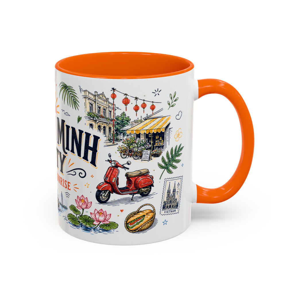 Ho Chi Minh City Coffee Mug | Vietnam Souvenir Travel Gift | Accent Color Ceramic 11oz 15oz