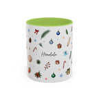 Honolulu Christmas Mug | Watercolor City Souvenir | Ceramic Coffee Cup (11oz 15oz)