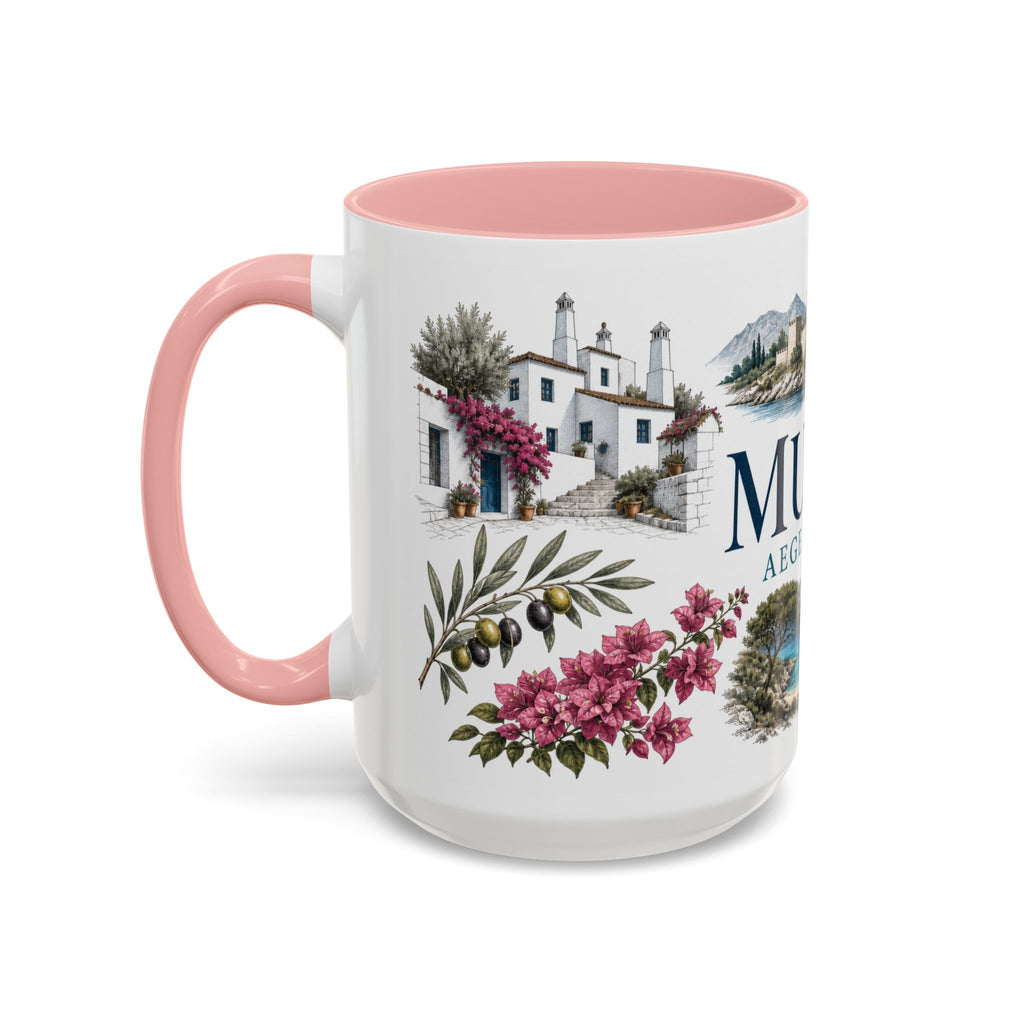 Mugla Coffee Mug | Turkey Travel Souvenir | Vintage Illustrated City Gift | 11 oz 15 oz Accent Mug