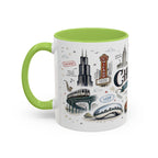 Chicago Coffee Mug | Illinois Souvenir City Gift | Accent Color Ceramic 11oz 15oz