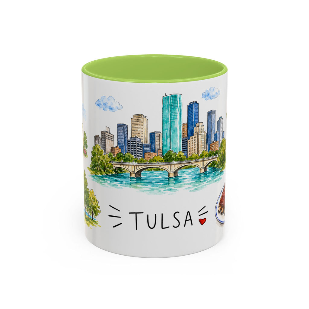 Tulsa Illustrated Travel Mug | City Souvenir Accent Coffee Mug | 11oz 15oz Ceramic Cup