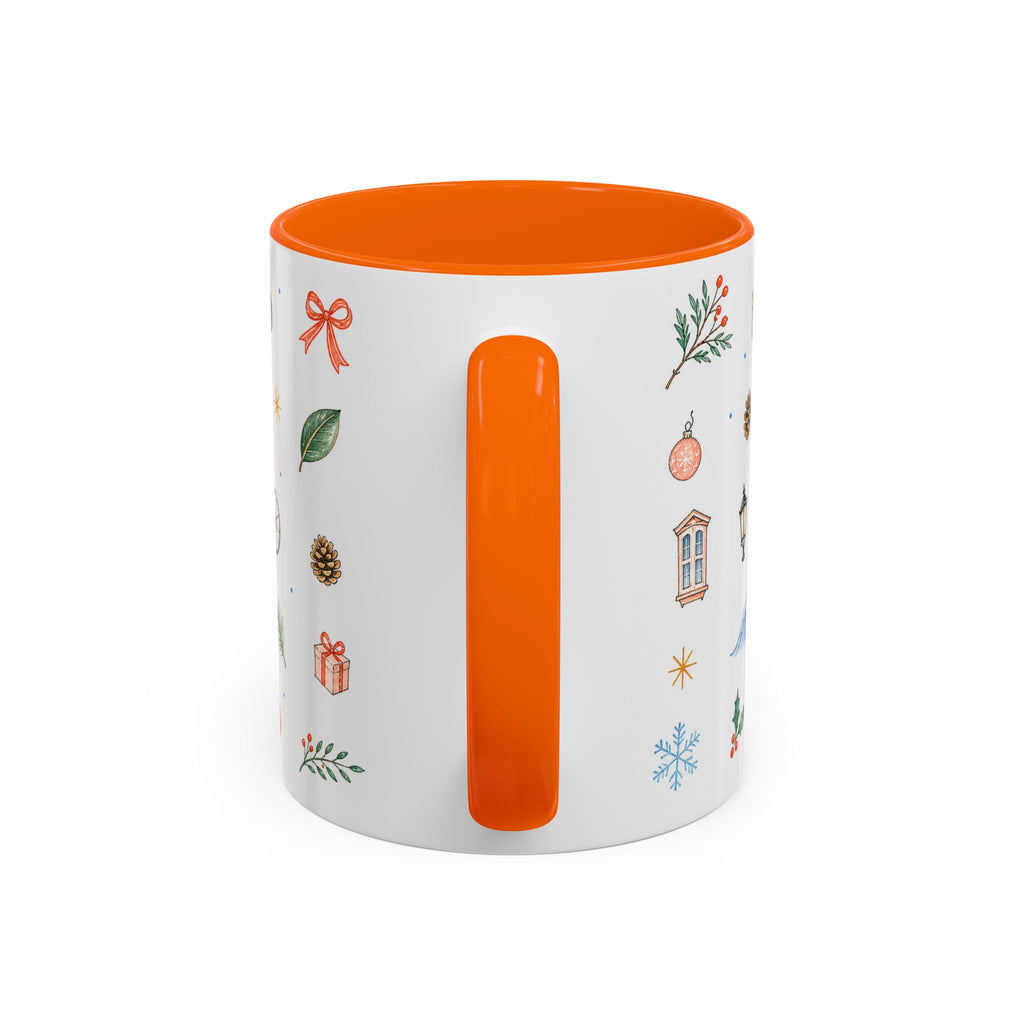 Philadelphia Christmas Mug | Watercolor Travel Souvenir | Holiday Gift | Accent Ceramic Coffee Cup 11oz 15oz