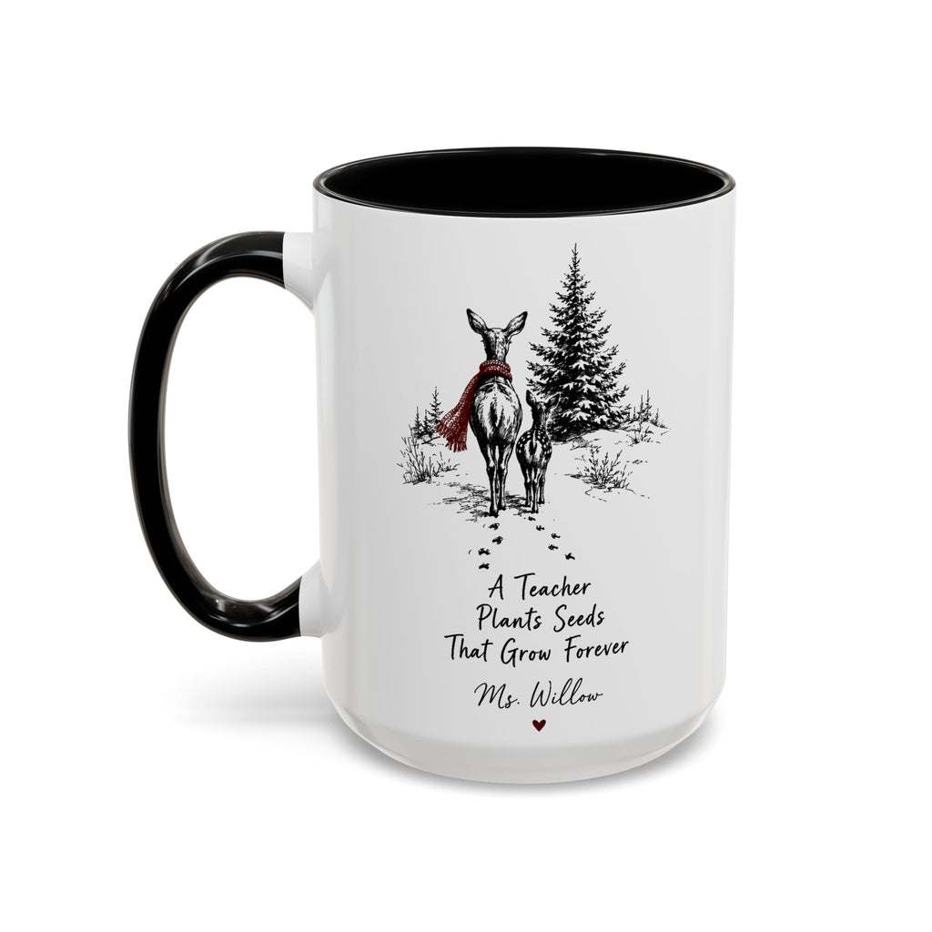 Personalized Deer Teacher Mug | You're Deer to My Heart | Custom Name Teacher Gift | 11oz 15oz