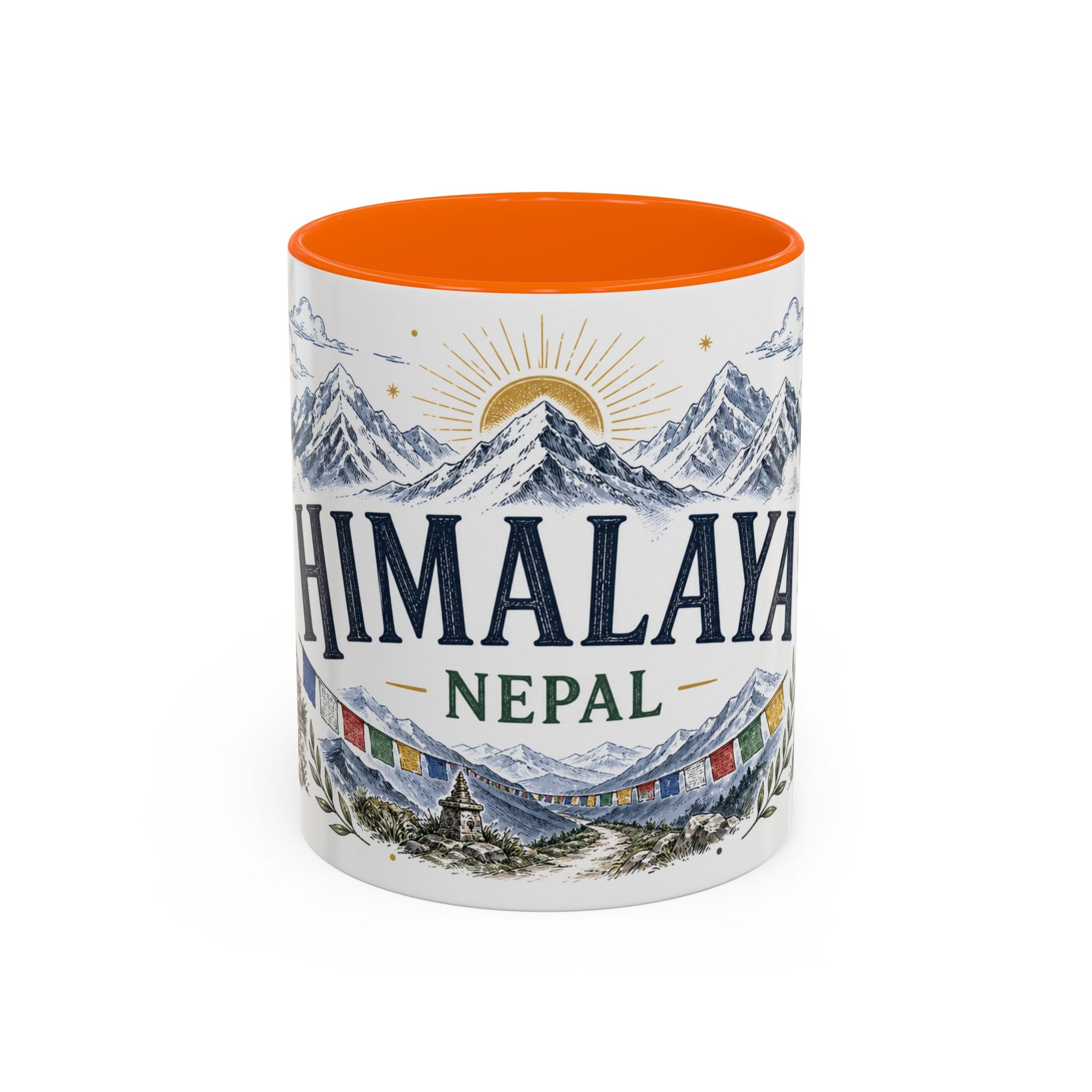Himalaya Coffee Mug | Travel Destination Souvenir Gift | Accent Color Ceramic 11oz 15oz