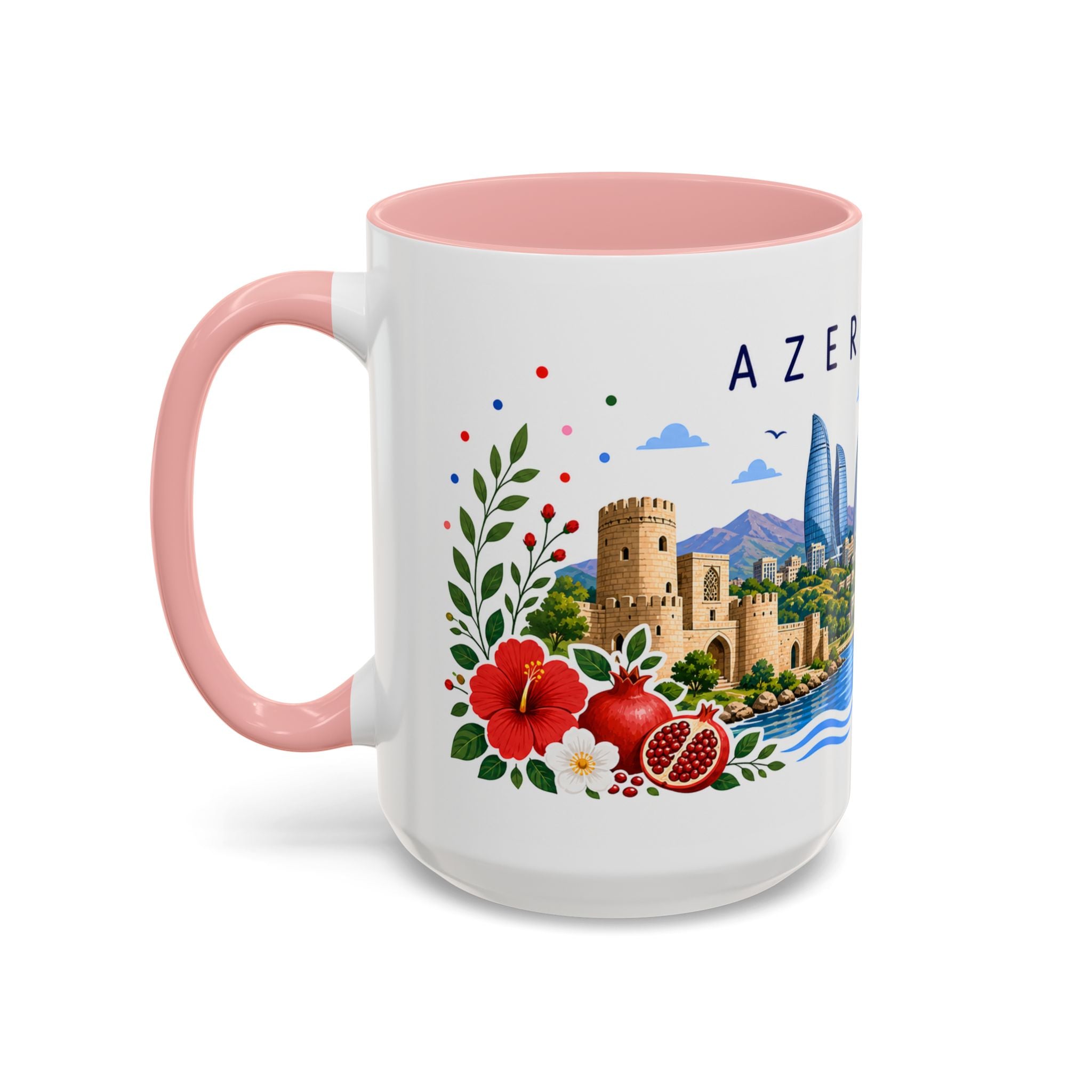 Azerbaijan Coffee Mug | Travel Souvenir Accent Mug | Place Gift Ceramic Cup 11oz 15oz