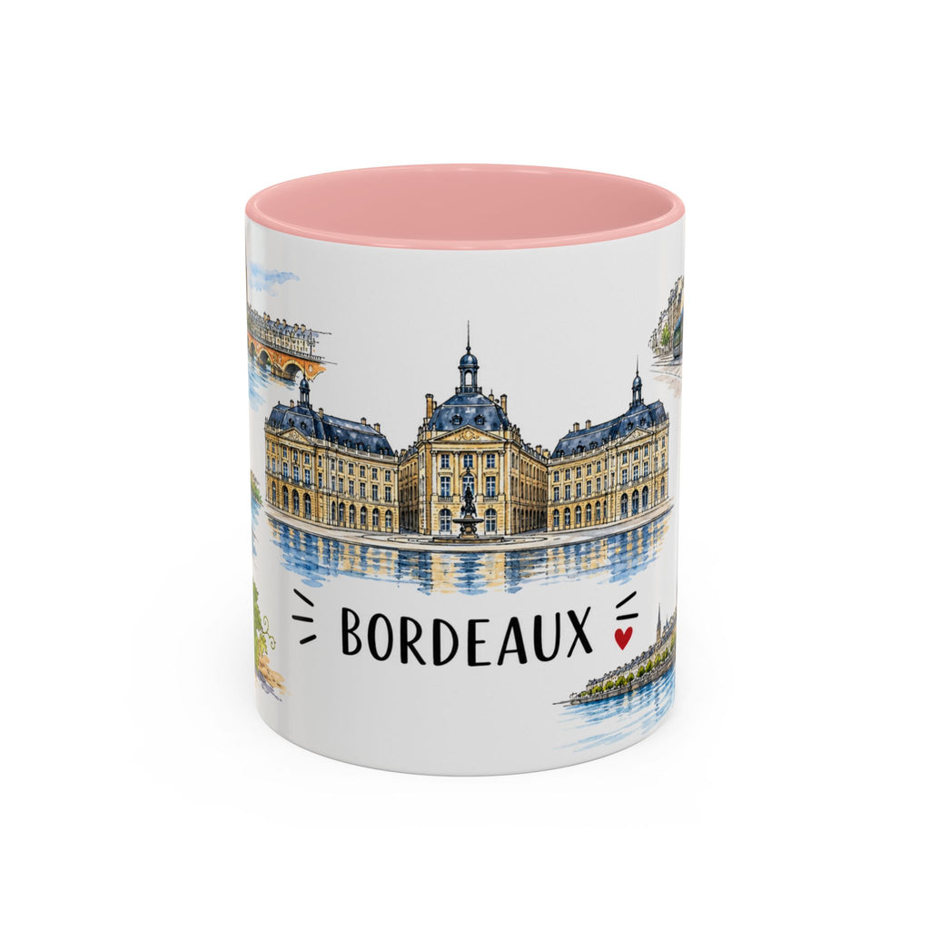 Bordeaux Illustrated Travel Mug | City Souvenir Accent Coffee Mug | 11oz 15oz Ceramic Cup