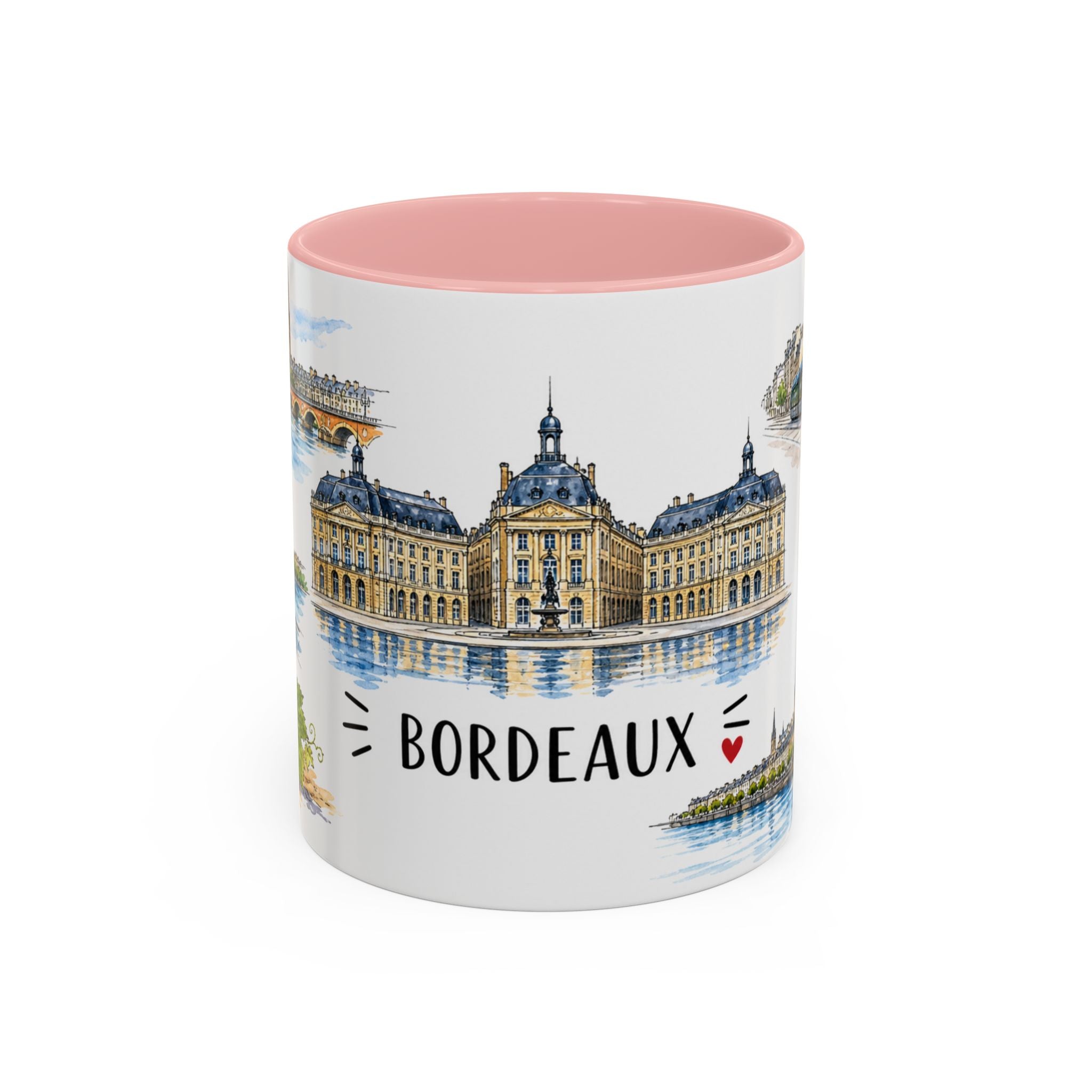 Bordeaux Illustrated Travel Mug | City Souvenir Accent Coffee Mug | 11oz 15oz Ceramic Cup