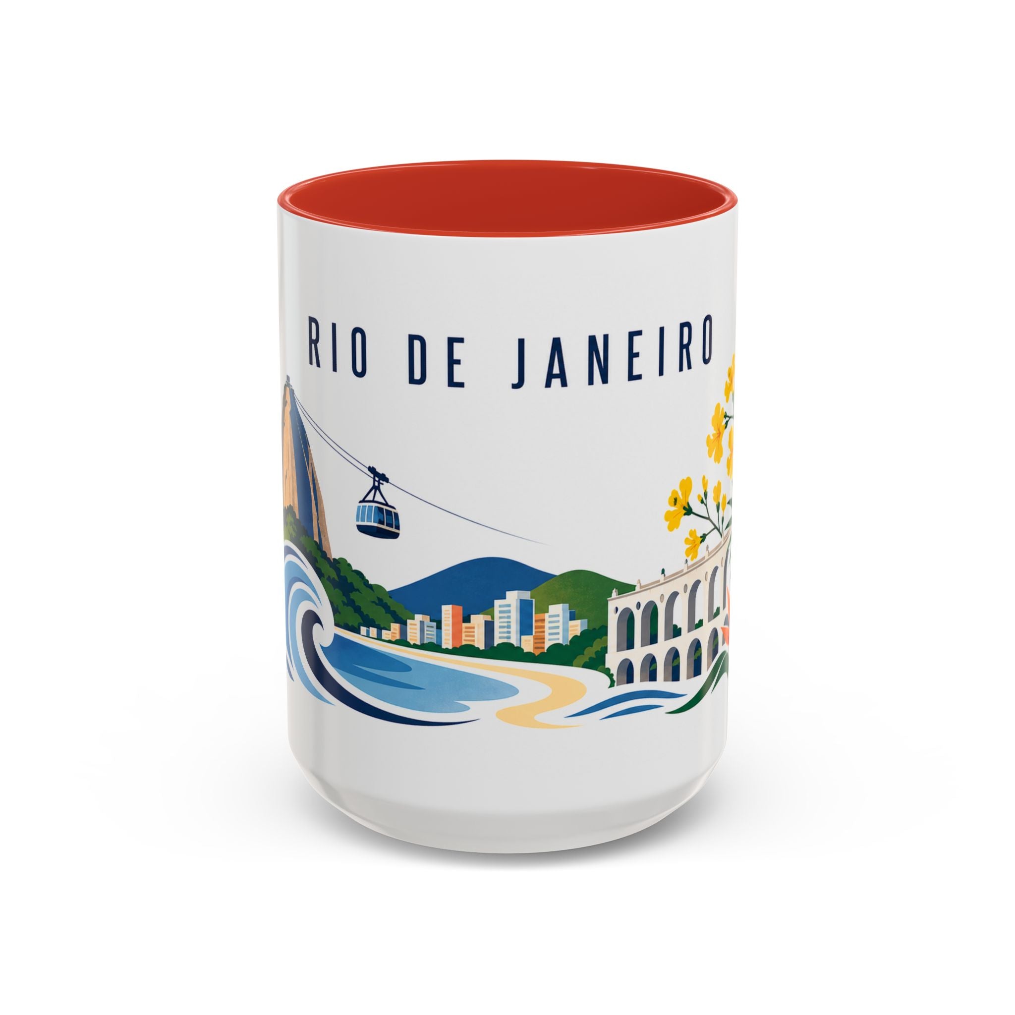 Rio De Janeiro Coffee Mug | Brazil Travel Souvenir | Porcelain Decal City Gift | 11oz 15oz Accent Mug