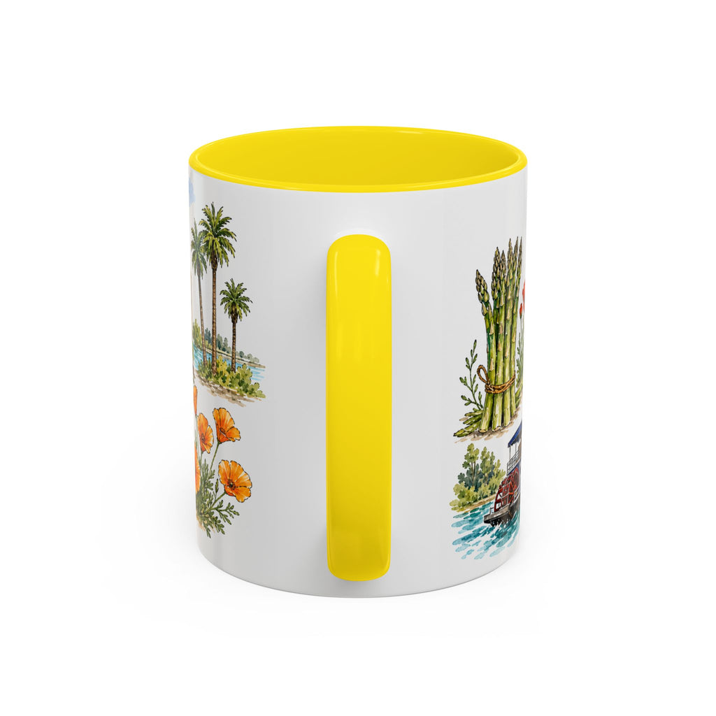 Stockton Illustrated Travel Mug | City Souvenir Accent Coffee Mug | 11oz 15oz Ceramic Cup