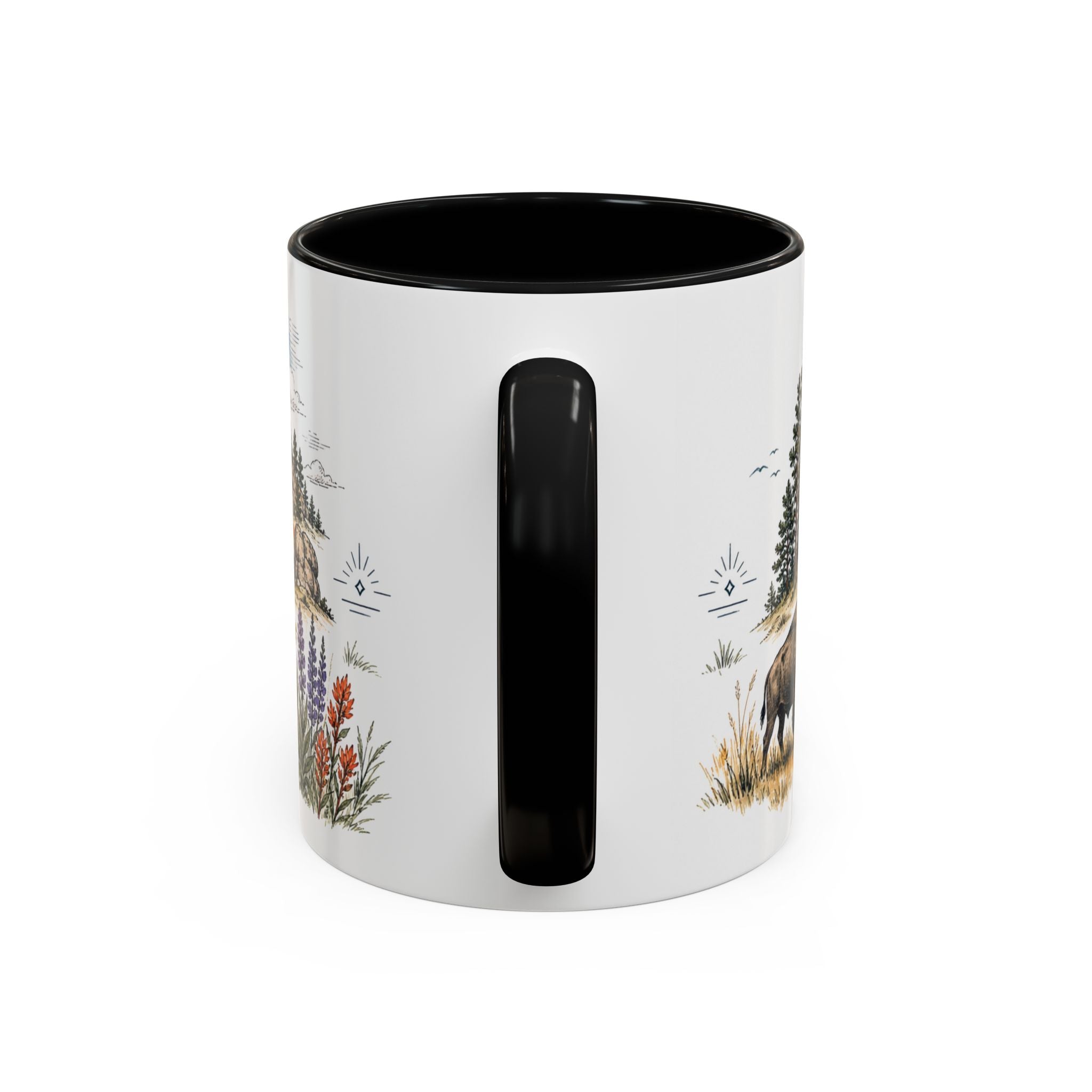Devils Tower Mug, Wyoming Travel Souvenir, Bucket List Gift, Accent Ceramic Coffee Mug 11oz 15oz