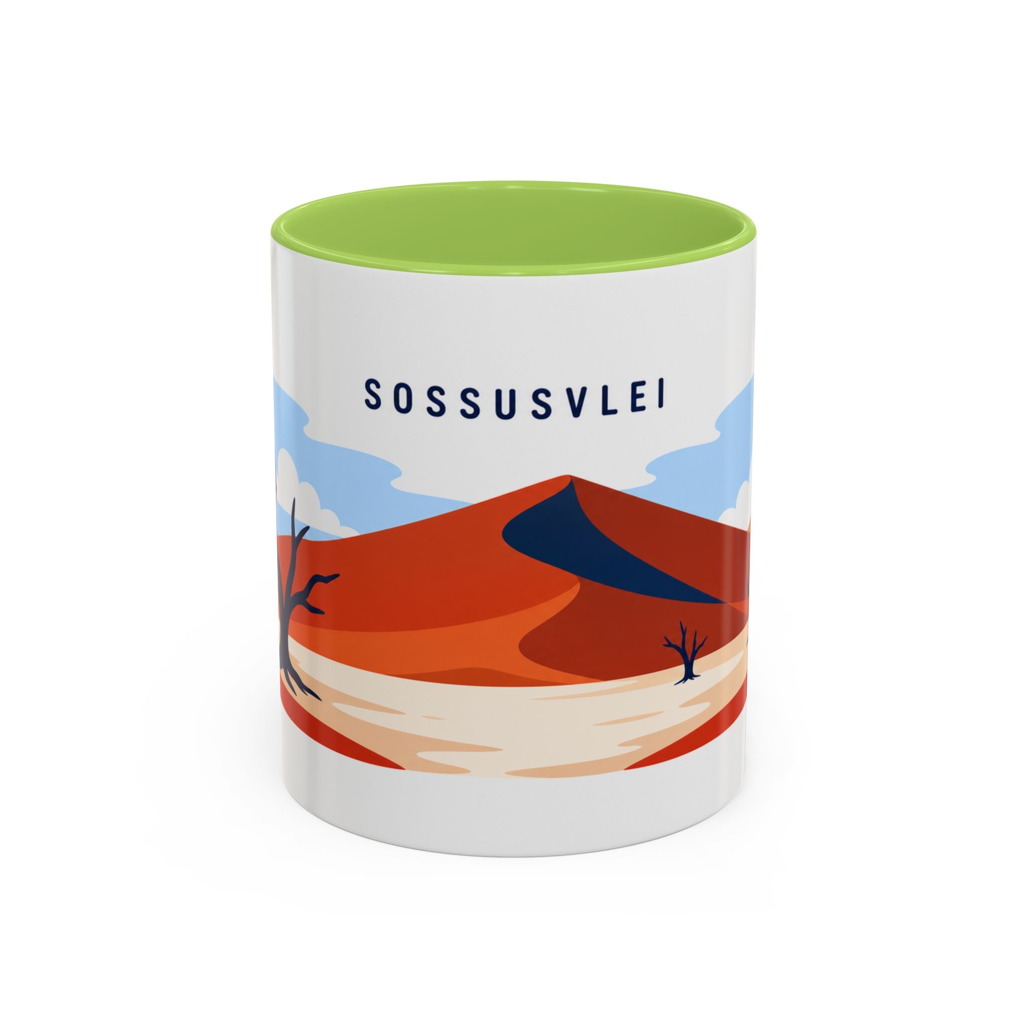 Sossusvlei Coffee Mug | Travel Destination Souvenir Gift | Accent Color Ceramic 11oz 15oz