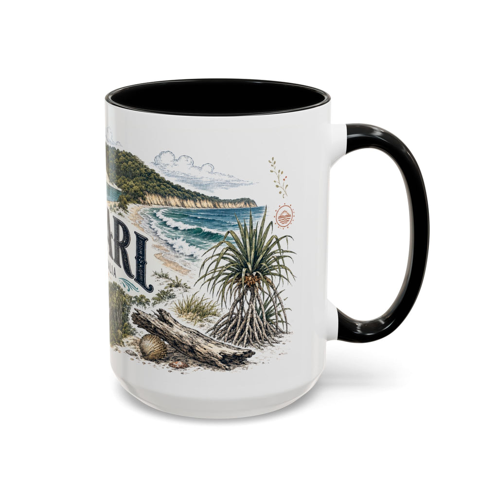K'gari Mug, Australia Travel Souvenir, Bucket List Gift, Accent Ceramic Coffee Mug 11oz 15oz