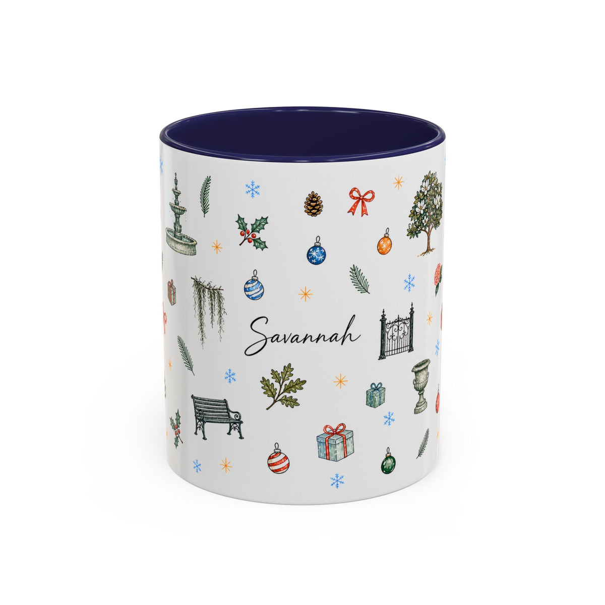 Savannah Christmas Mug | Watercolor City Souvenir, Travel Memories Cup
