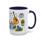Austin Illustrated Travel Mug | City Souvenir Accent Coffee Mug | 11oz 15oz Ceramic Cup