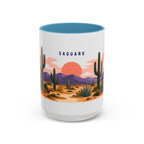 Saguaro National Park Coffee Mug | Solid Color Block Park Souvenir | 11oz 15oz Accent Mug