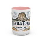 Devils Tower Mug, Wyoming Travel Souvenir, Bucket List Gift, Accent Ceramic Coffee Mug 11oz 15oz