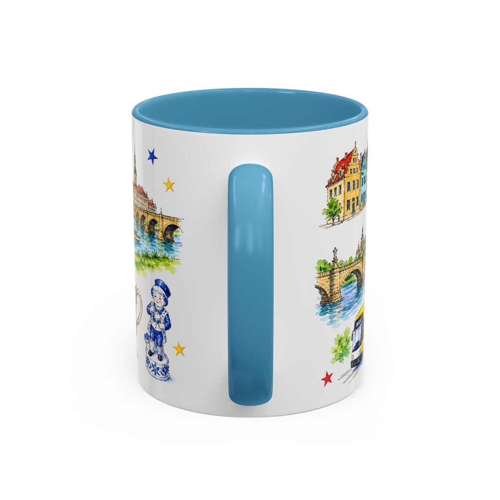 Dresden Illustrated Travel Mug | City Souvenir Accent Coffee Mug | 11oz 15oz Ceramic Cup