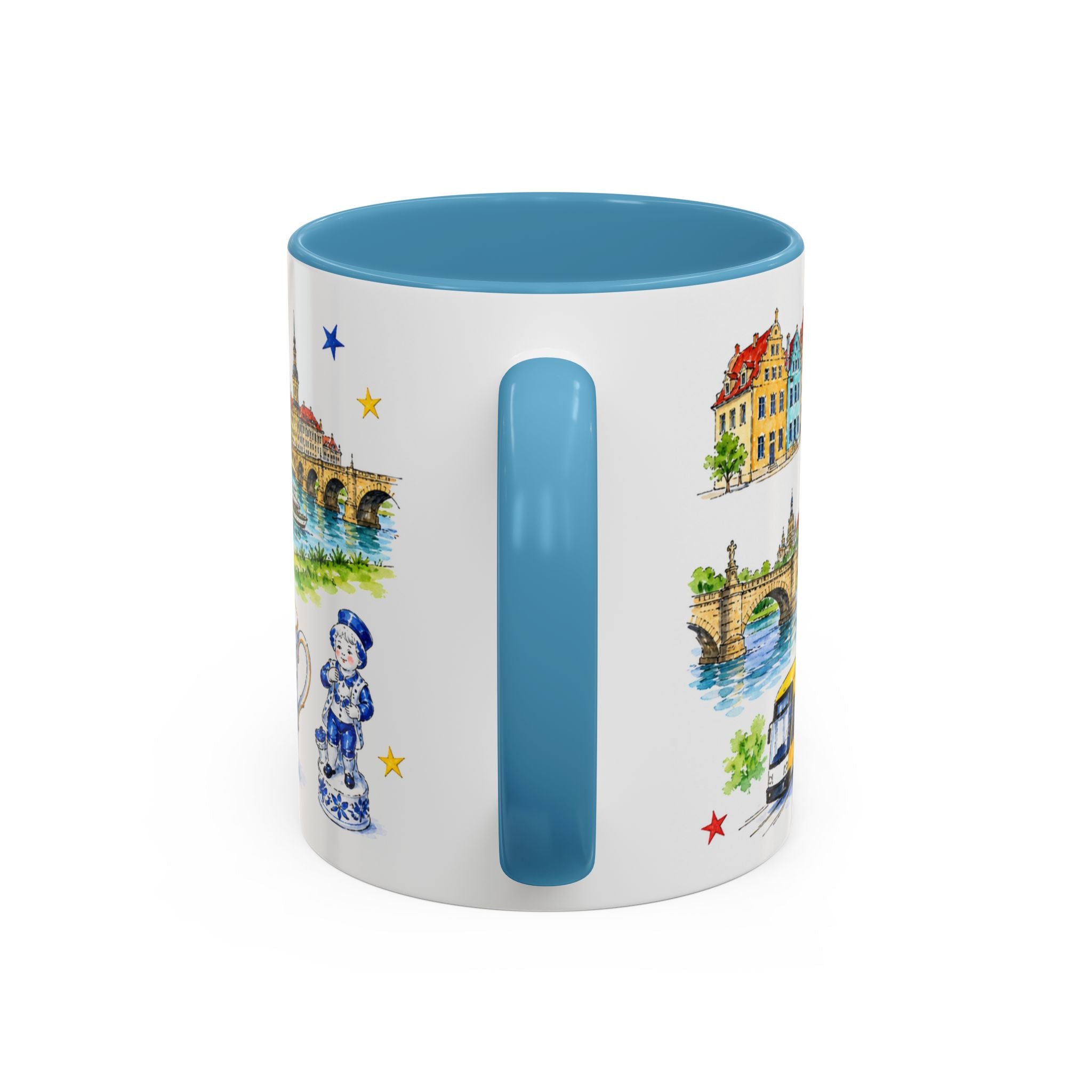 Dresden Illustrated Travel Mug | City Souvenir Accent Coffee Mug | 11oz 15oz Ceramic Cup