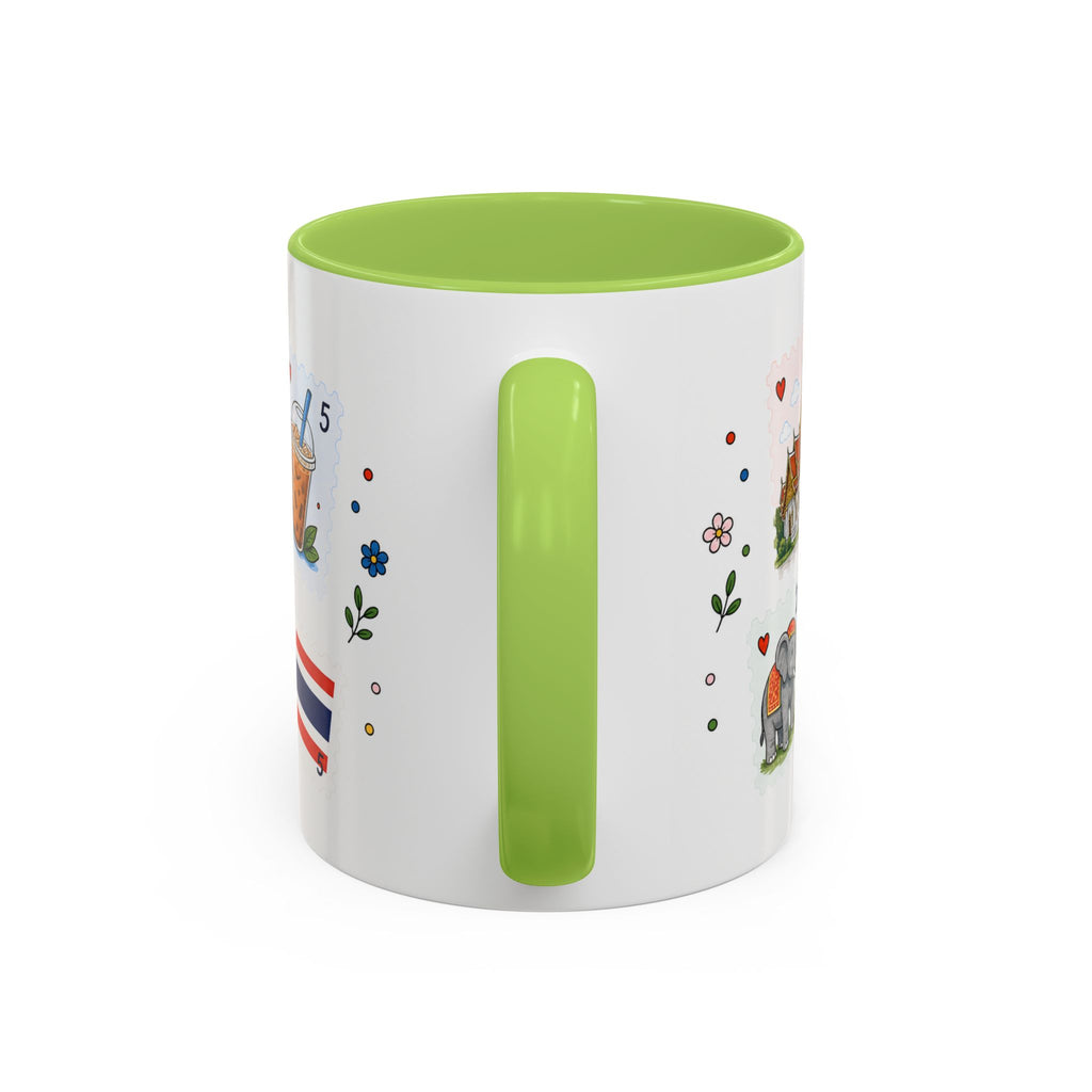 Bangkok Coffee Mug | Postage Stamp Collage Mug | Travel Souvenir Accent Cup 11oz 15oz