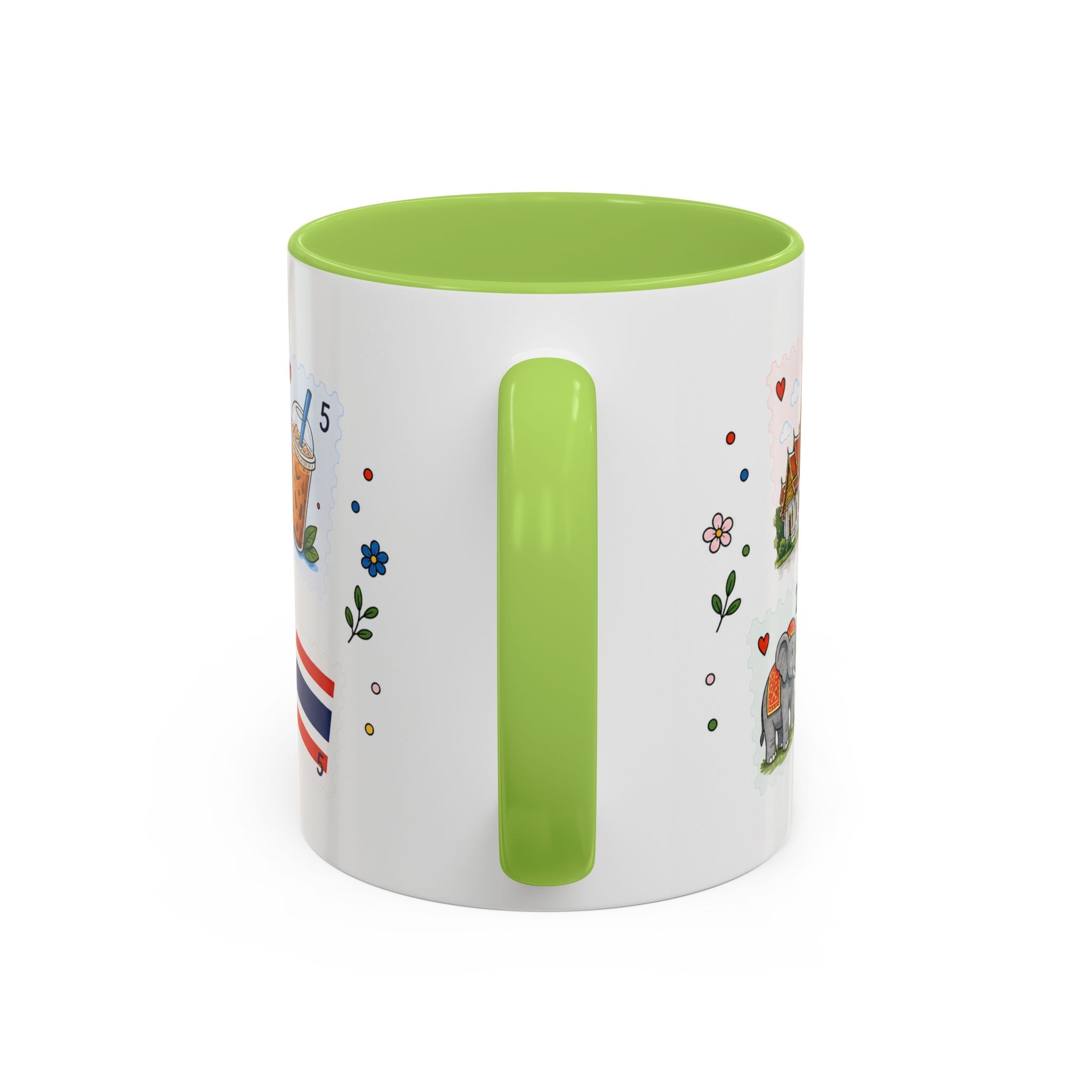 Bangkok Coffee Mug | Postage Stamp Collage Mug | Travel Souvenir Accent Cup 11oz 15oz
