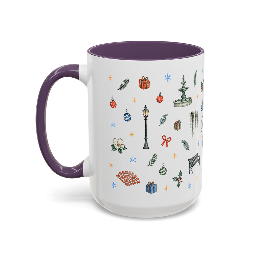Savannah Christmas Mug | Watercolor City Souvenir, Travel Memories Cup