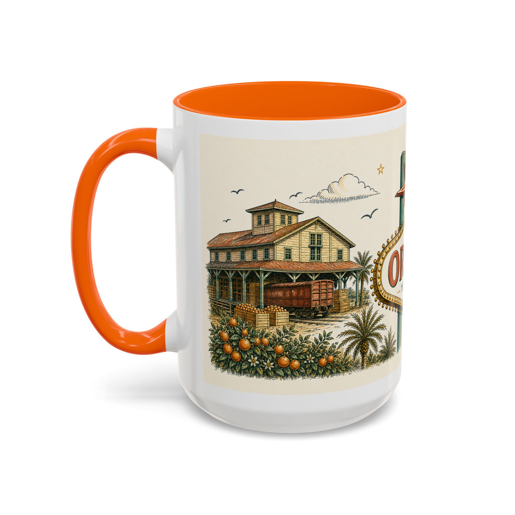 Orlando Coffee Mug | United States Travel Souvenir | Vintage Illustrated City Gift | 11 oz 15 oz Accent Mug