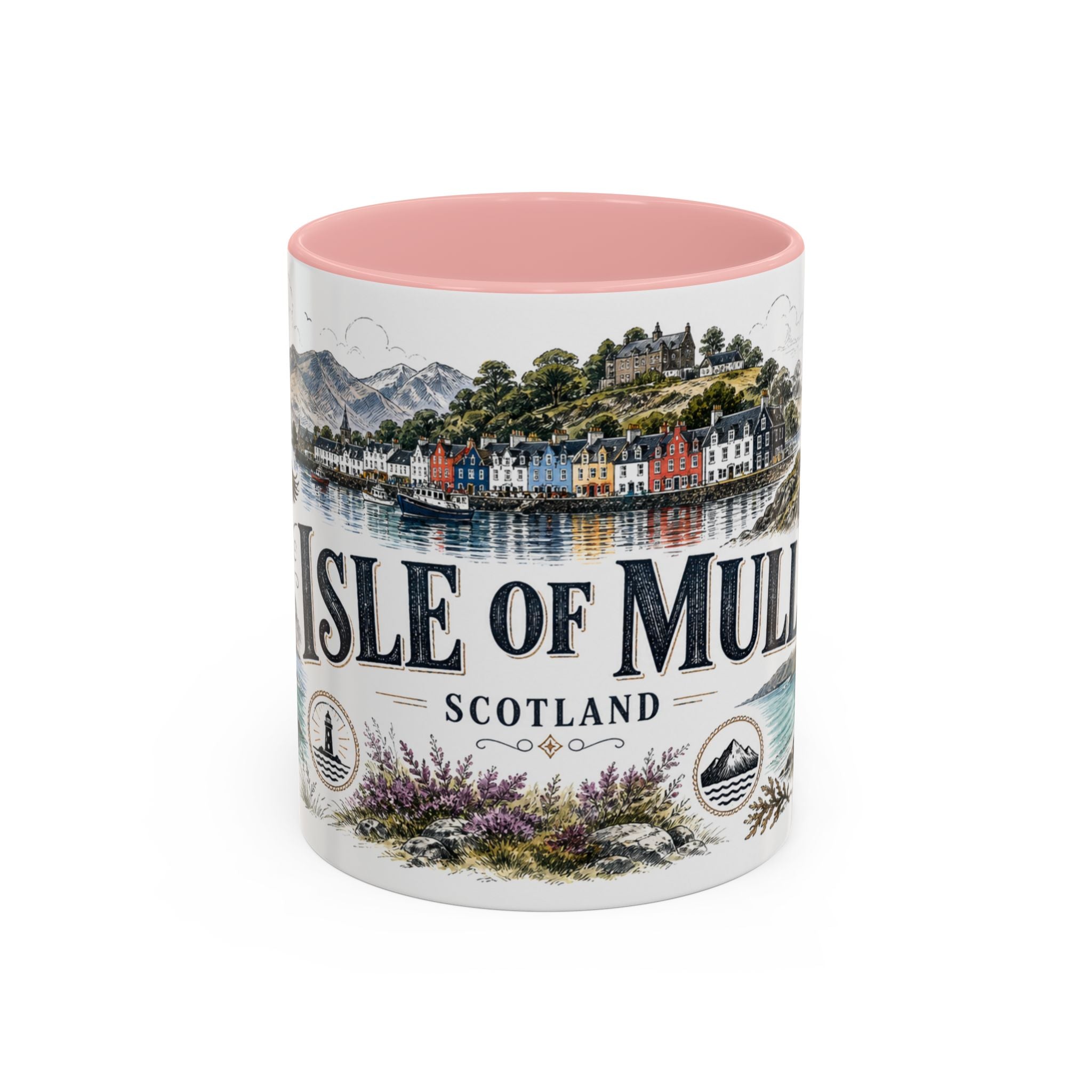 Isle of Mull Mug, Scotland Travel Souvenir, Bucket List Gift, Accent Ceramic Coffee Mug 11oz 15oz