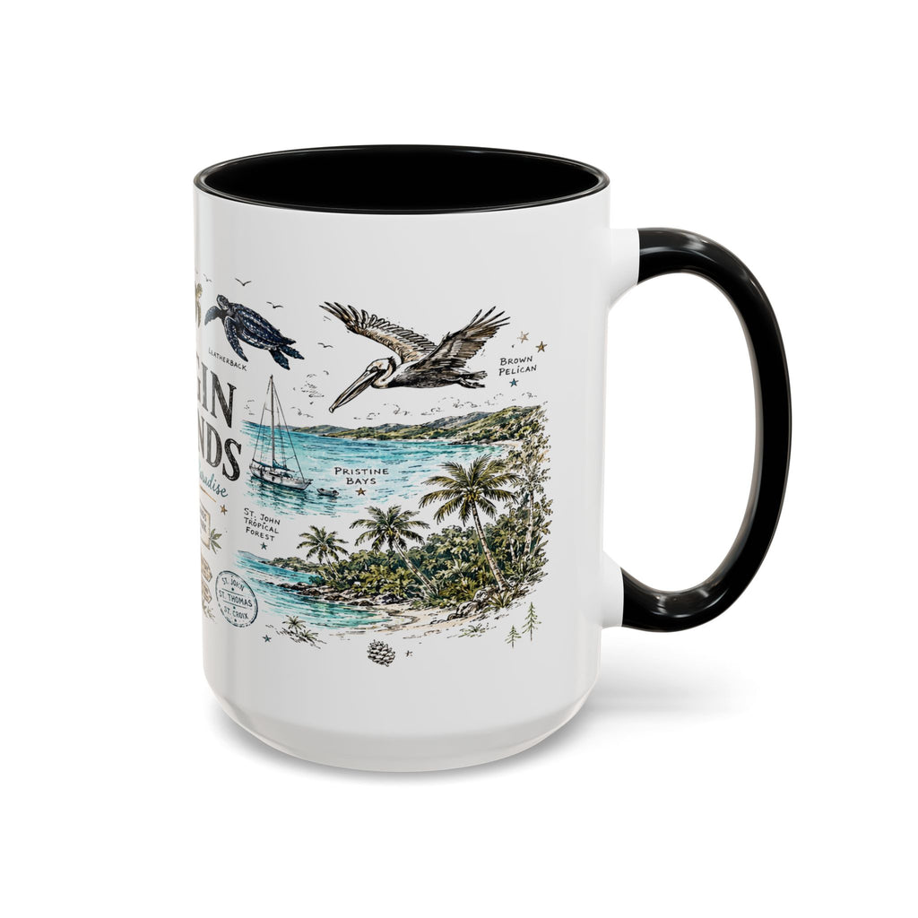 Virgin Islands National Park Coffee Mug | Caribbean Beach Snorkeling Reef Gift | Accent Color Ceramic 11oz 15oz