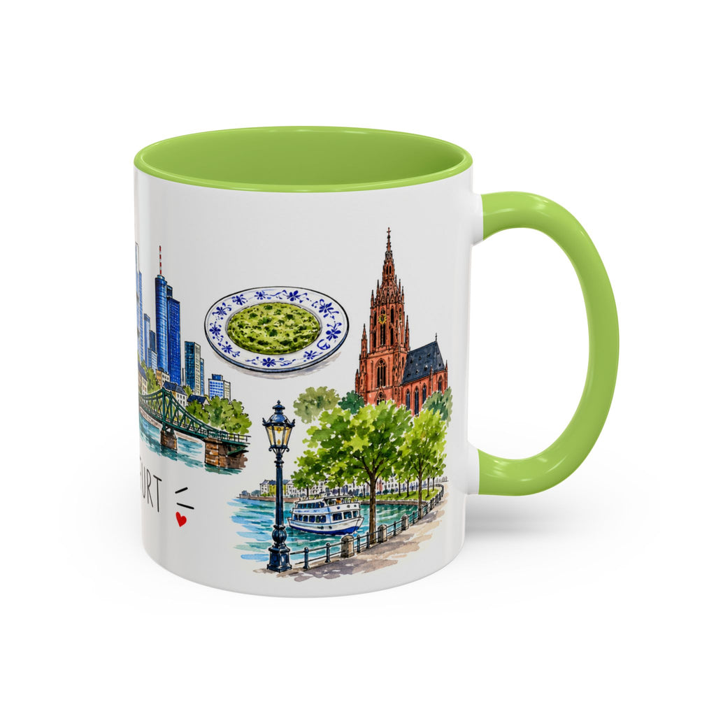 Frankfurt Illustrated Travel Mug | City Souvenir Accent Coffee Mug | 11oz 15oz Ceramic Cup