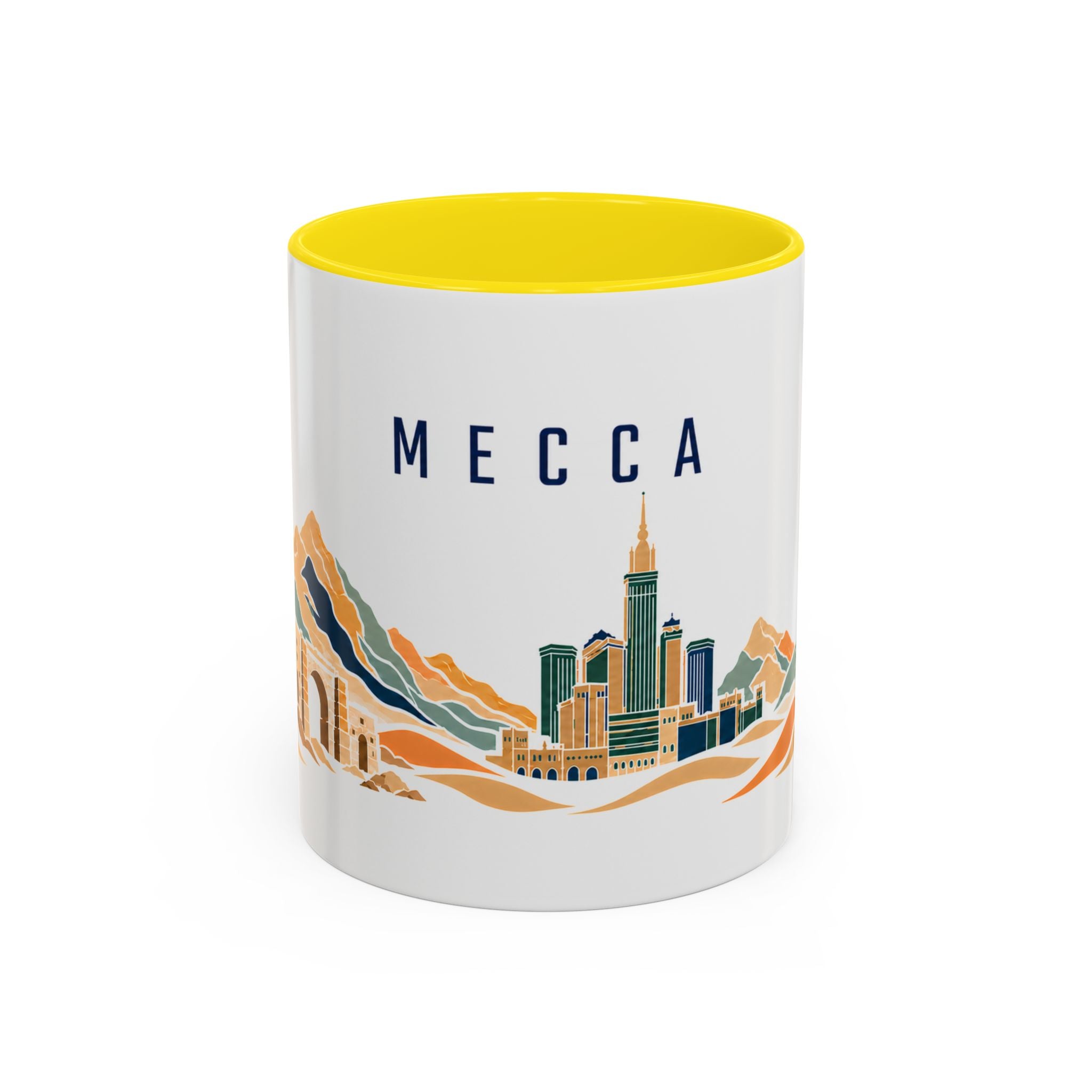 Mecca Coffee Mug | Saudi Arabia Travel Souvenir | Porcelain Decal City Gift | 11oz 15oz Accent Mug