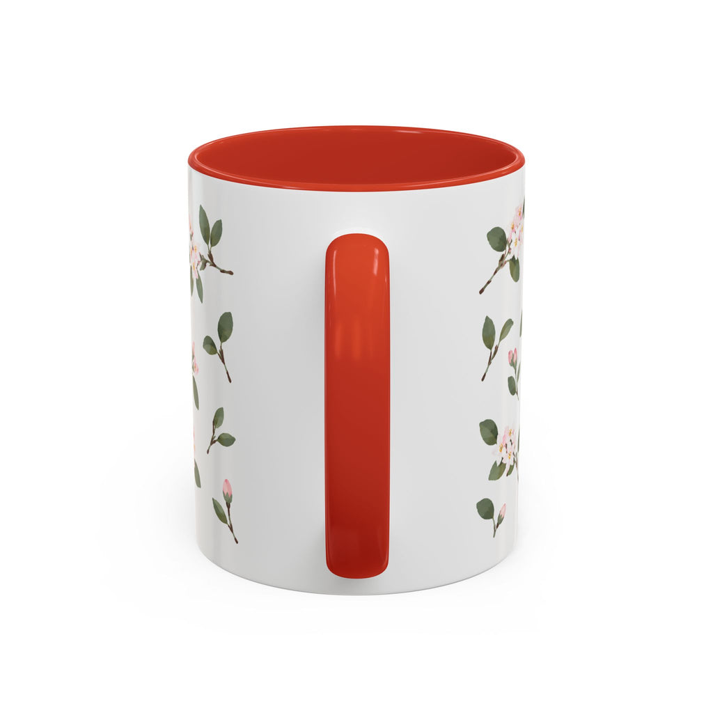 Massachusetts Mayflower Mug, State Flower Floral Coffee Cup, 11oz Botanical Gift
