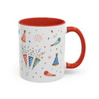 New Year Party Mug | Balloon Popper Watercolor Celebration Gift | Accent Cup 11oz 15oz