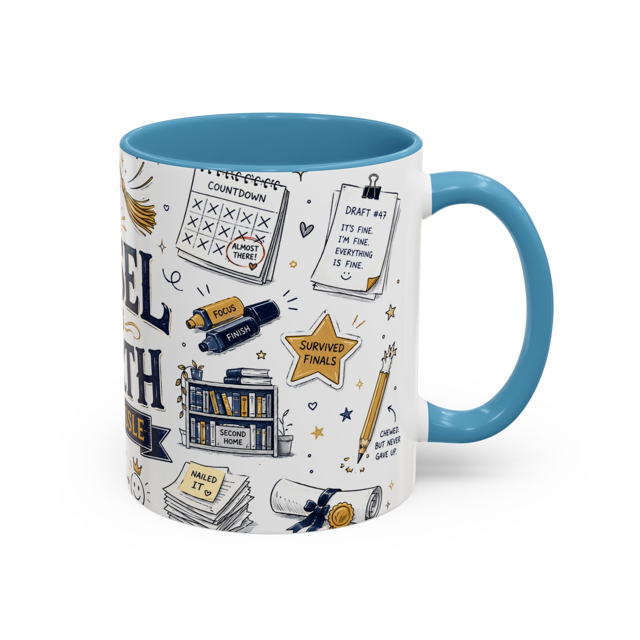The Tassel Was Worth the Hassle Coffee Mug | Funny Graduation Gift 2026 | Accent Color Ceramic 11oz 15oz