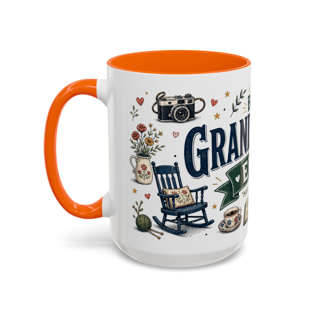 Best Grandparents Ever Coffee Mug | Gift From Grandkids | Accent Color Ceramic 11oz 15oz