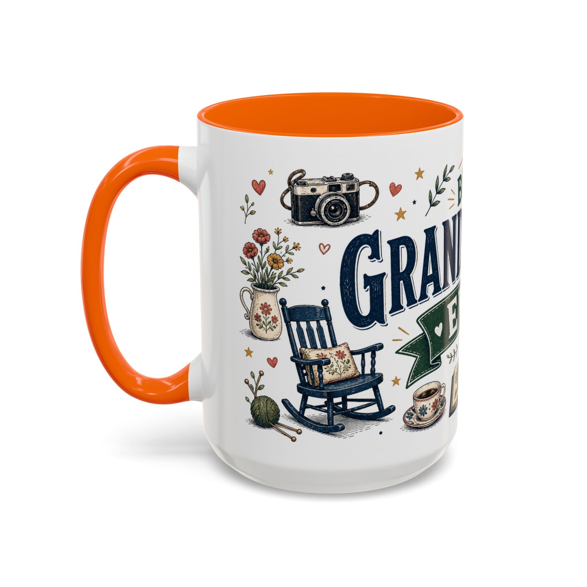 Best Grandparents Ever Coffee Mug | Gift From Grandkids | Accent Color Ceramic 11oz 15oz