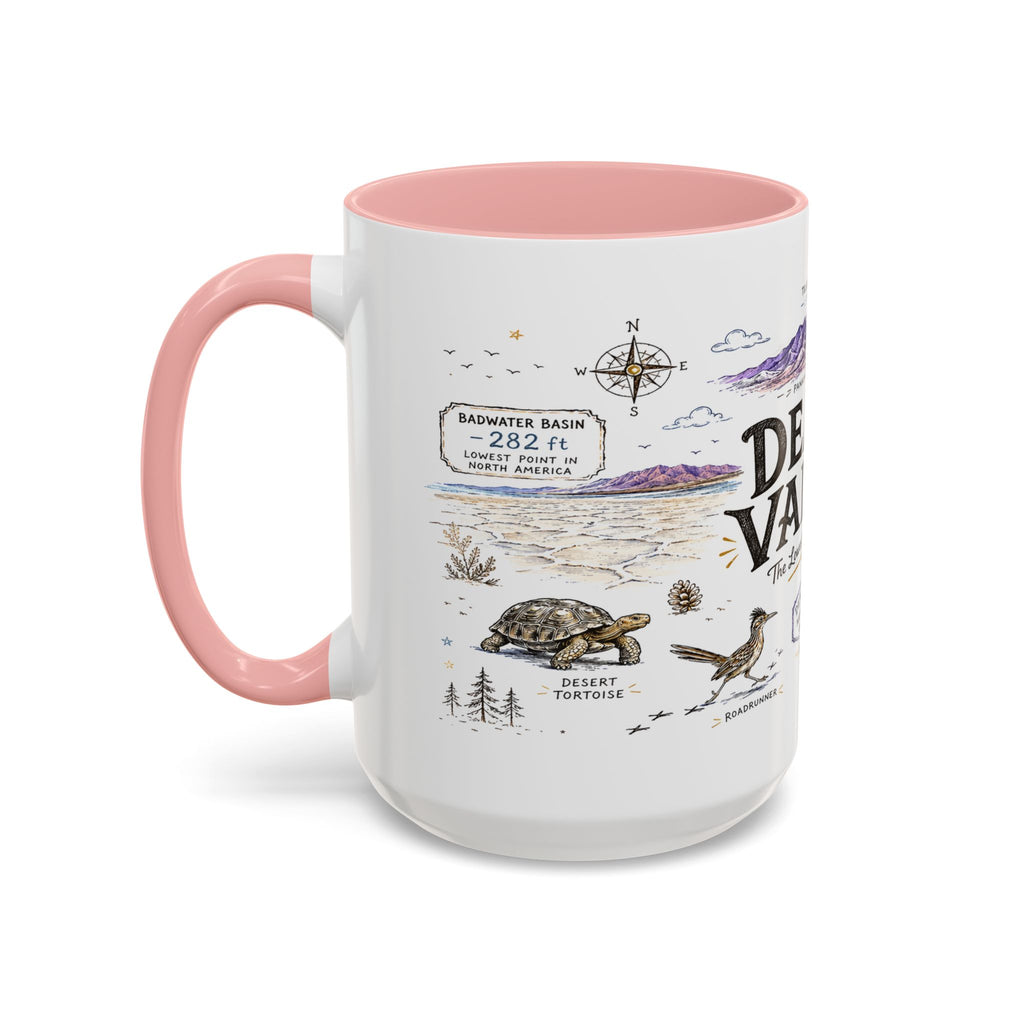 Death Valley National Park Coffee Mug | California Desert Hiking Camping Gift | Accent Color Ceramic 11oz 15oz