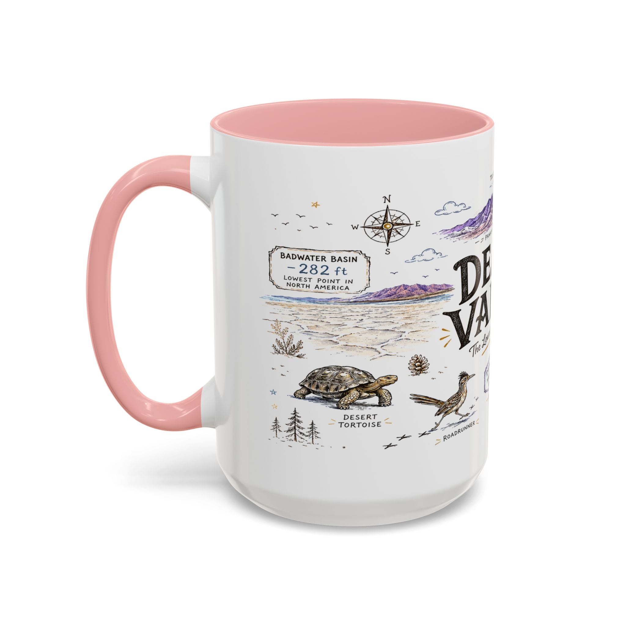 Death Valley National Park Coffee Mug | California Desert Hiking Camping Gift | Accent Color Ceramic 11oz 15oz