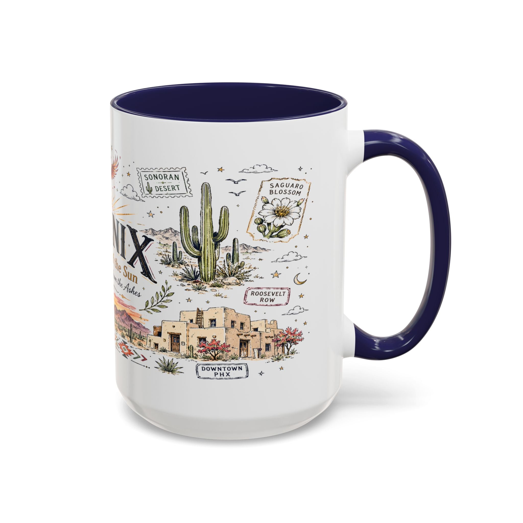 Phoenix Coffee Mug | Arizona Souvenir City Gift | Accent Color Ceramic 11oz 15oz