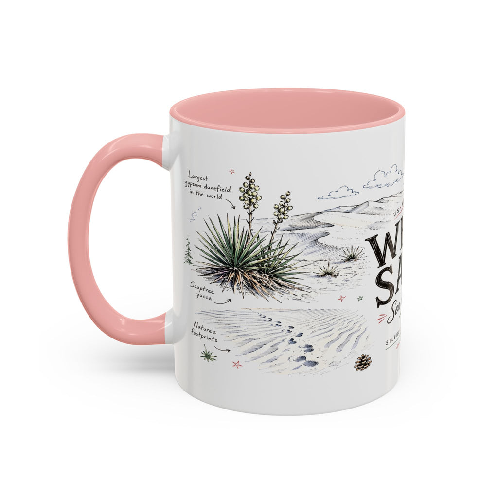 White Sands National Park Coffee Mug | New Mexico Desert Sand Dunes Gift | Accent Color Ceramic 11oz 15oz