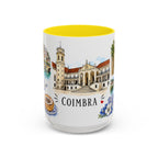Coimbra Illustrated Travel Mug | City Souvenir Accent Coffee Mug | 11oz 15oz Ceramic Cup