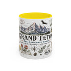 Grand Teton Coffee Mug | National Park Hiking Wyoming Gift | Accent Color Ceramic 11oz 15oz