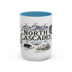 North Cascades National Park Coffee Mug | Washington Alpine Glacier Hiking Gift | Accent Color Ceramic 11oz 15oz