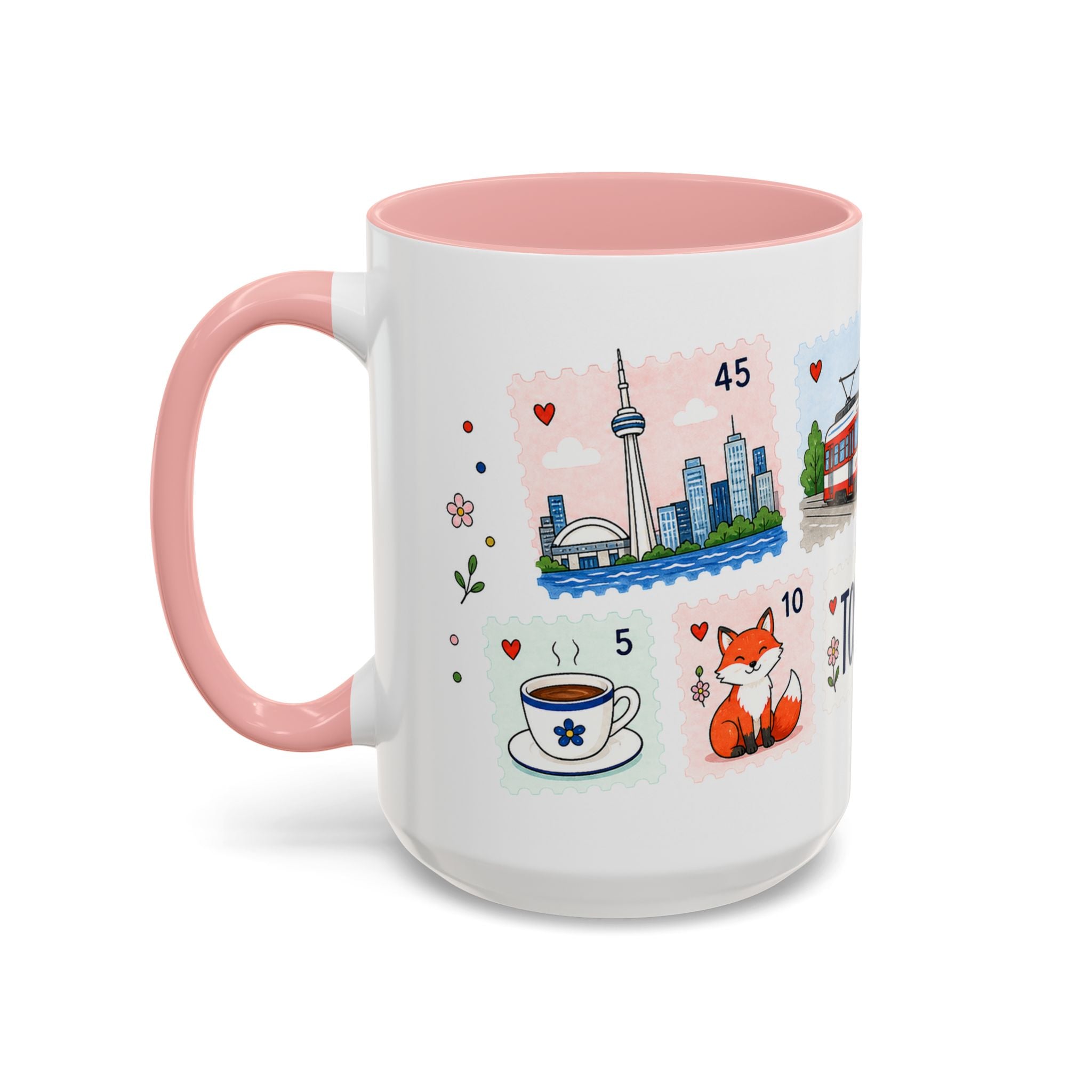 Toronto Coffee Mug | Postage Stamp Collage Mug | Travel Souvenir Accent Cup 11oz 15oz