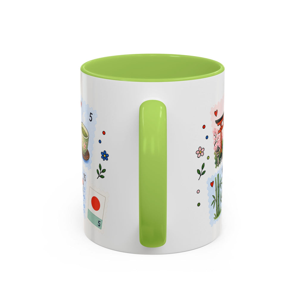 Kyoto Coffee Mug | Postage Stamp Collage Mug | Travel Souvenir Accent Cup 11oz 15oz