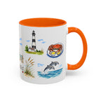 Virginia Beach Illustrated Travel Mug | City Souvenir Accent Coffee Mug | 11oz 15oz Ceramic Cup