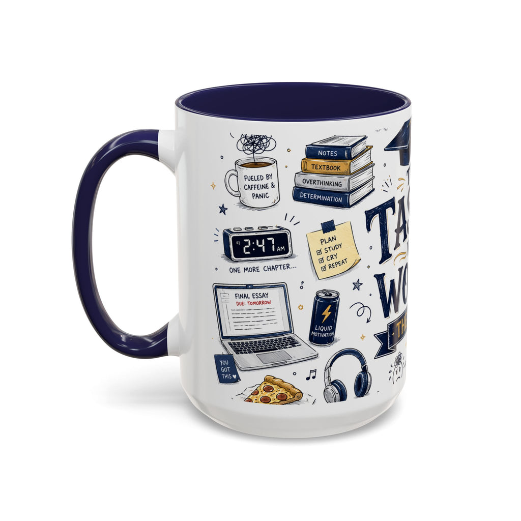 The Tassel Was Worth the Hassle Coffee Mug | Funny Graduation Gift 2026 | Accent Color Ceramic 11oz 15oz